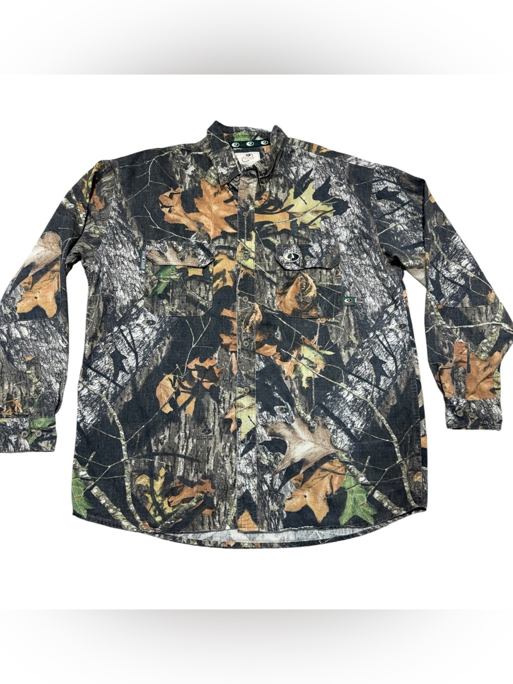 Mossy Oak Break-Up Camo Ripstop Hunting Shirt Men’s XL Button Down 100% Cotton